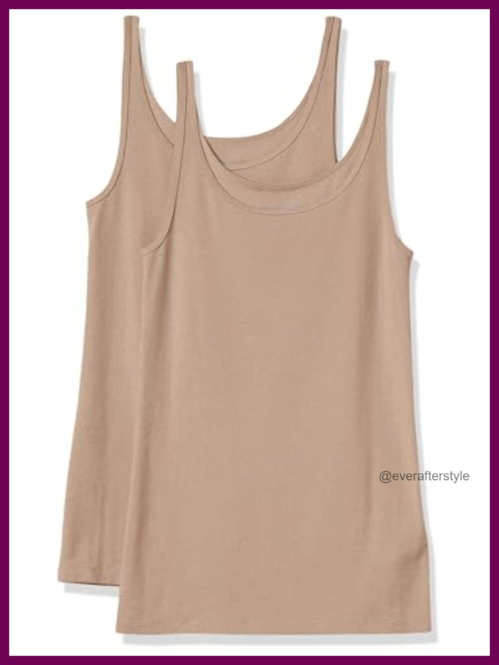 Slim-Fit Thin Strap Rib Tank Top 2-Pack Cotton Modal